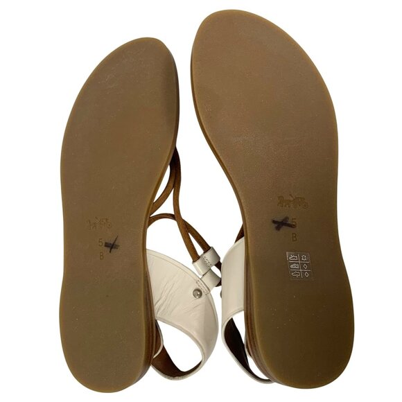 COACH Clarkson Leather Strappy Sandals w/ Silver Hang Tag Charm SZ 5B NWOB - Picture 5 of 5